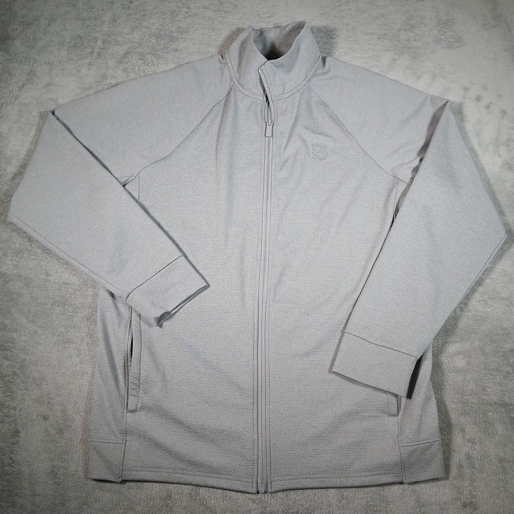 Bench Track Jacket Mens Medium Gray Solid Regular Modern Polyester Activewear